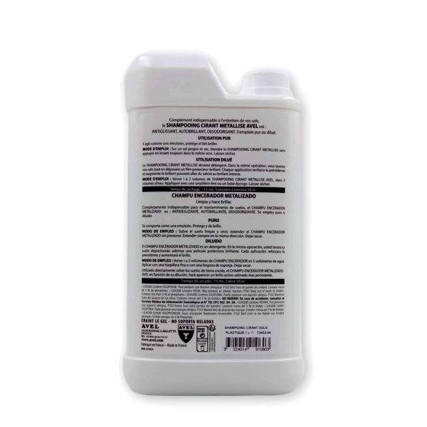 Shampoing cirant métallisé (1L) - AVEL 1 entretien bidon shampoing cirant 1l avel 2 1000 min entretien bidon shampoing cirant 1l avel 2 1000 min entretien bidon shampoing cirant 1l avel 2 1000 min