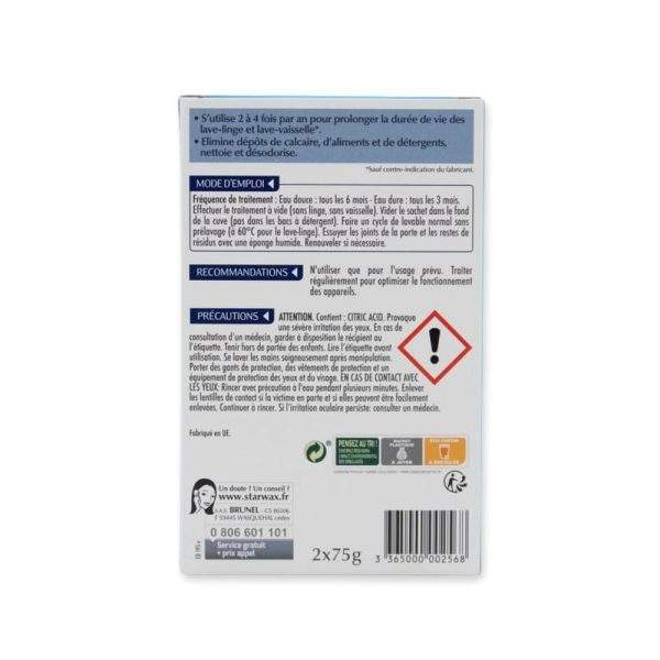 entretien detartrant lave linge vaisselle starwax 2 75g 2 1000 min entretien detartrant lave linge vaisselle starwax 2 75g 2 1000 min