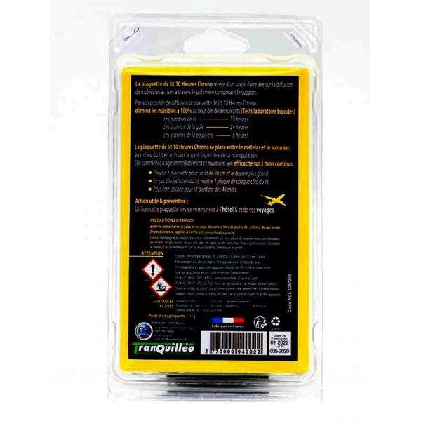 Plaquette anti-punaises de lit 10 heures chrono (10 g/Plaquette) - Tranquilléo 1 insecticide plaquette punaises lit 10hchrono tranquilleo 2 1000 min insecticide plaquette punaises lit 10hchrono tranquilleo 2 1000 min insecticide plaquette punaises lit 10hchrono tranquilleo 2 1000 min