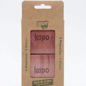 Plaquettes au bois de cèdre (x 4) - anti mites de vêtements - KAPO Vert